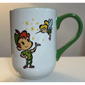 Authentic VTG Disney Peter Pan & Tinkerbell Castle cartoon print Coffee Mug Cup